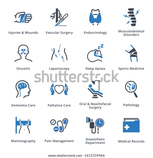 Medical Services & Specialties Icons Set 5 -\
Blue Series