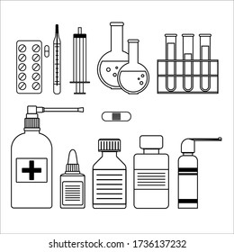 medical set first aid kit medicine syringe thermometer