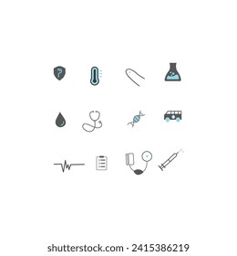 vector de colección de iconos de conjunto médico