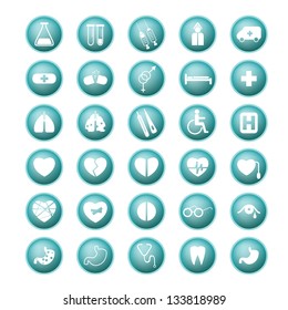 Medical set icon. Vector buttons.