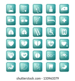 Medical set icon. Vector buttons.