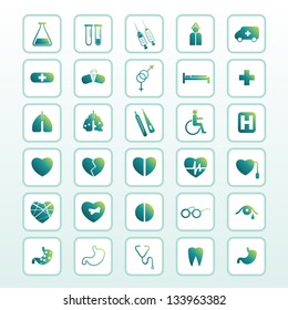 Medical set icon. Vector buttons.