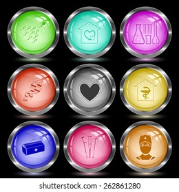 Medical set. Internet button. Vector illustration.