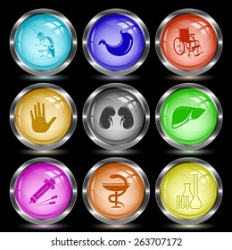 Medical set. Internet button. Vector illustration.