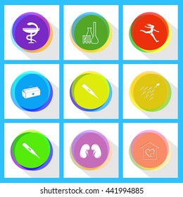 Equipo médico. Plantilla de Internet. Iconos vectores.