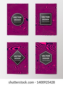 Medical Set of Modern Banners on Color Background, with Wavy Lines.