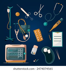 Ilustración vectorial médica. Perfecto para el tema médico, hospital, médico