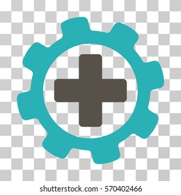 Medical Settings icon. Vector illustration style is flat iconic bicolor symbol, grey and cyan colors, transparent background. Designed for web and software interfaces.