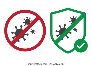 medical shield covid anti virus bacteria protection icon