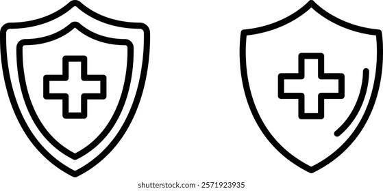  "Medical Shield with Cross Icon Representing Healthcare Protection, Emergency Services, and Medical Safety for Patient Care, Health Security, and Clinical Support"

