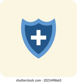 Medical Shield Flat Round Vector Icon Design