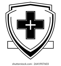 Medical Shield Healthcare Protection Symbol Illustration