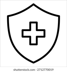 Elemento médico del icono del escudo para el diseño