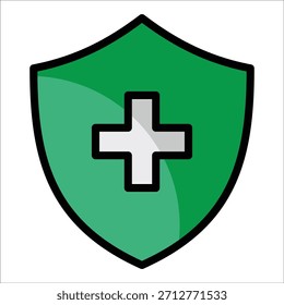 Elemento médico del icono del escudo para el diseño