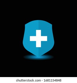 Medical Shield Icon. Medical Protection Sign. Design Vector Template