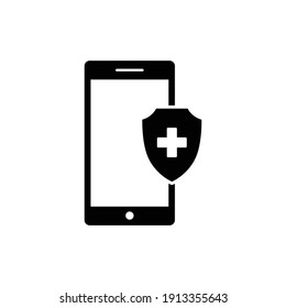 Medical shield icon.  Medical protection sign