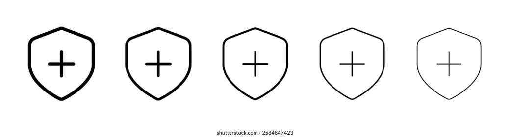 medical shield icon Vector logo sign