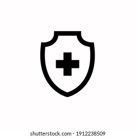 Medical Shield Icon Vector On A White Background