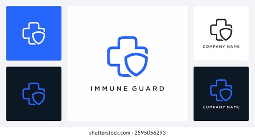 Medical Shield Logo Design Immune guard