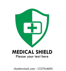 Ilustración de diseño del logotipo del escudo médico. Esto es bueno para la medicina