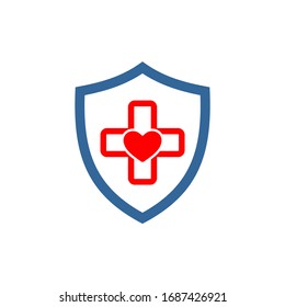 Vector de diseño del logotipo del escudo médico