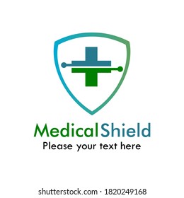 Medical shield logo template illustration. there are shield and cross. suitable for medical