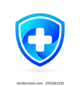 medical shield logo vector icon