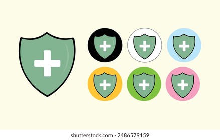 Ilustración de diseño de Vector premium de escudo médico para su uso.