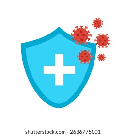 Medical shield protecting from virus infection vector illustration