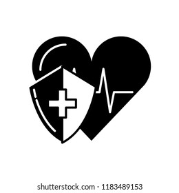 Medical Shield Protection Heart Rate Cardiology Stock Vector (Royalty ...