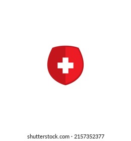 medical shield protection logo vector icon illustration design 