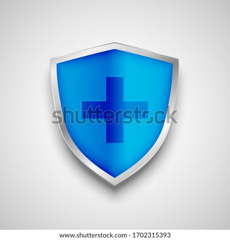 medical shield protection symbol with cross sign