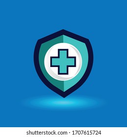 Medical shield security logo icon graphic. Design vector illustration
