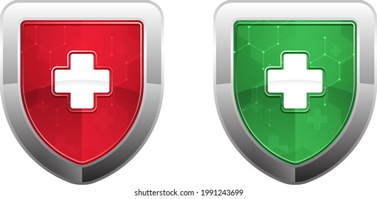 Medical Shield Solid with technological touch.