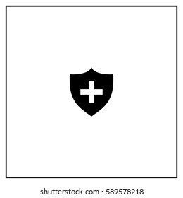 Medical Shield Vector Icon.
