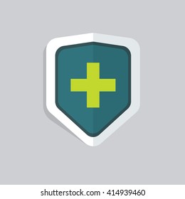 Medical Shield Vector Icon Isolated.