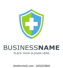 medical shield vector logo template. suitable for business, web and healthy
