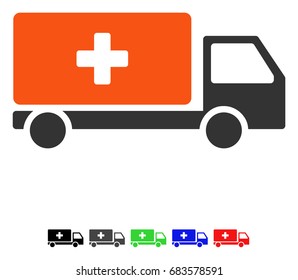 Medical Shipment flat vector icon with colored versions. Color medical shipment icon variants with black, gray, green, blue, red.