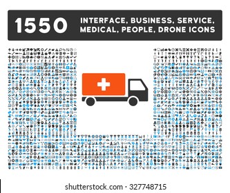 Medical Shipment and other web interface, business tools, people poses, medical service vector icons. Style is flat symbols, bicolored, rounded angles, white background.