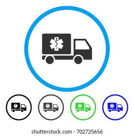 Medical Shipment rounded icon. Vector illustration style is a flat iconic symbol inside a circle, black, grey, blue, green versions. Designed for web and software interfaces.