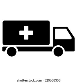 Medical Shipment vector icon. Style is flat symbol, black color, rounded angles, white background.