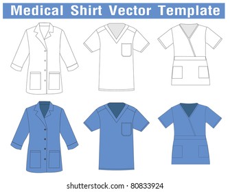 Medical shirt uniform vector template.