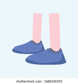 medical shoe covers illustation vector