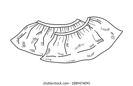 MEDICAL SHOE COVERS ON A WHITE BACKGROUND IN VECTOR