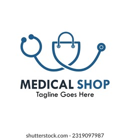 Medical shop design logo template illustration