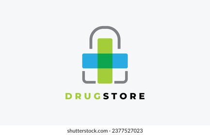 Medical shop icon clinic logo for modern online business commerce