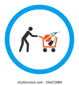 Medical Shopping vector icon. Style is flat rounded symbol, bright colors, rounded angles, white background.