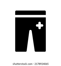 Medical shorts glyph icon. Vector solid black illustration