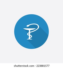 medical sign Flat Blue Simple Icon with long shadow, isolated on white background  