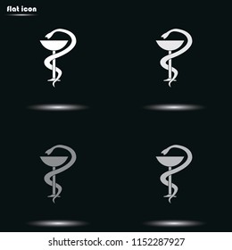 Medical sign flat grayscale vector icon.